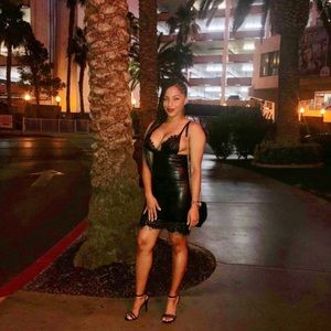 Black Lace & Vegan Leather Bralet Dress